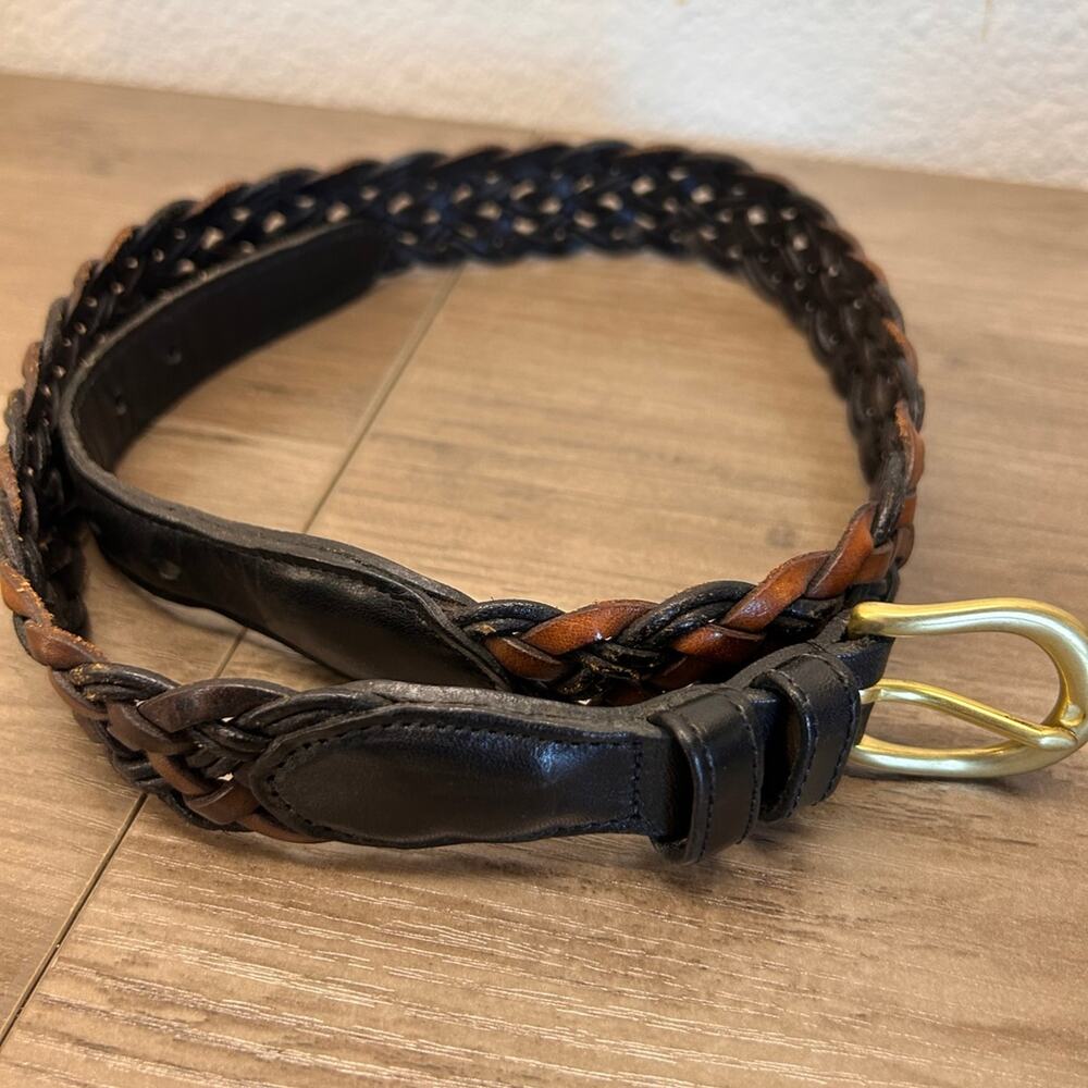 Vintage Coach Woven Leather Belt 28”